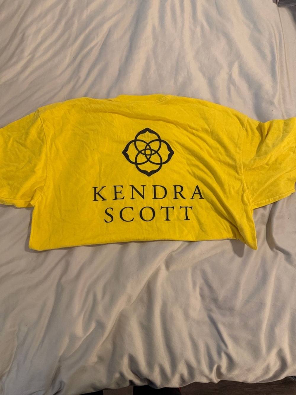 Kendra Scott Bright Yellow Logo Short Sleeve Tee - logo on back